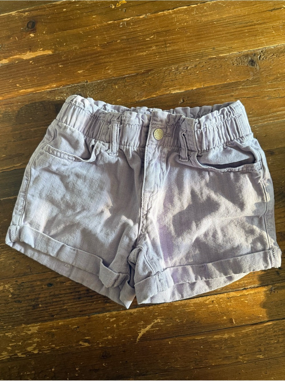 Girls Lavender Casual Cotton-Blend Shorts